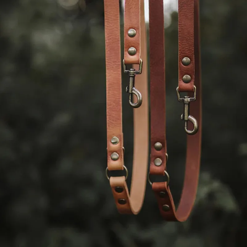 Switch Verstelbare Leren Hondenriem - 2cm - Oud Messing by Cooper & Quint in Camel – product photo