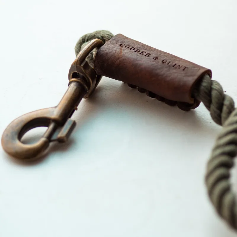 Twisted Cotton Verstelbare Hondenriem - Politielijn hond - Trainingslijn hond - Touwlijn - Katoen - 250cm - Bosgroen von Cooper & Quint in Grün – Produktfoto