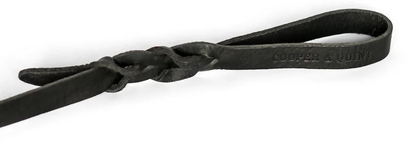 Twisted - Hondenriem gevlochten leer - 105cm - Oud Messing by Cooper & Quint in Black – product photo