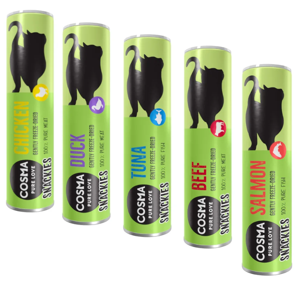 116g 5 Smaken Cosma Snackies Kattensnacks van Cosma – productfoto