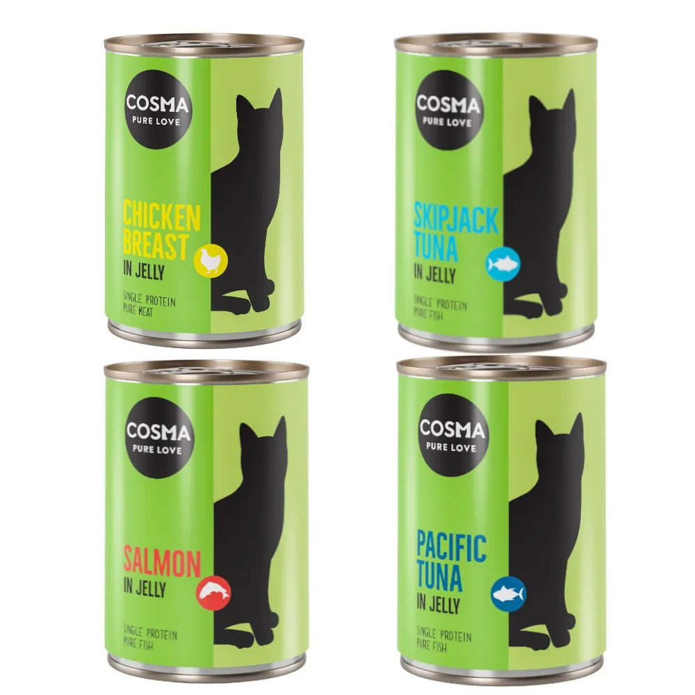 12 x 400 g Mix (4 Soorten) Original in Jelly Cosma Kattenvoer van Cosma – productfoto