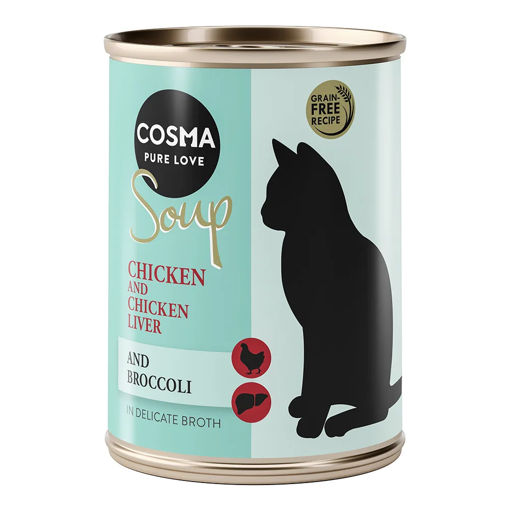 12x100g Soup Kipfilet met Kippenlever en Broccoli Cosma Kattenvoer van Cosma – productfoto