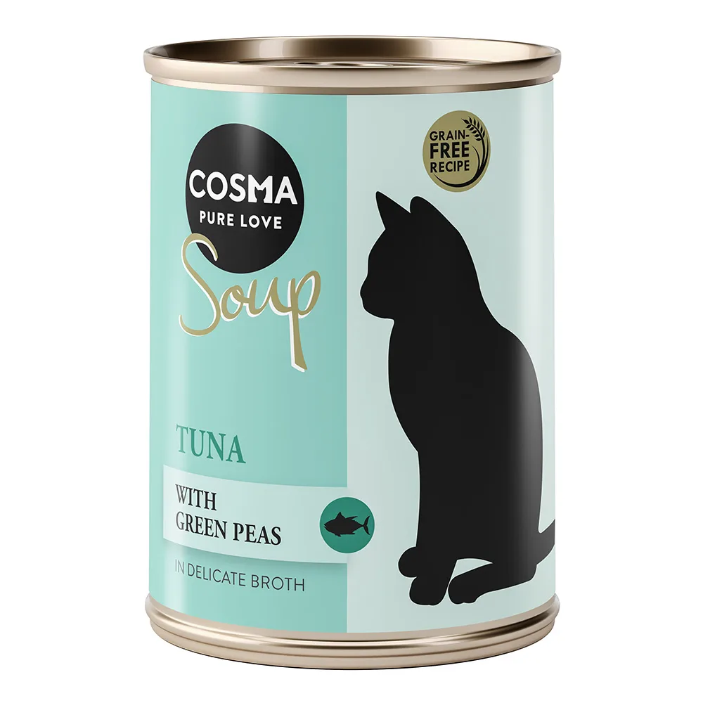 12x100g Soup Tonijn met Groene Erwten Cosma Kattenvoer van Cosma – productfoto