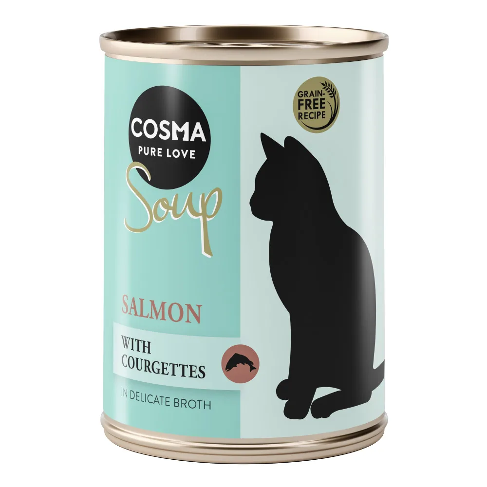 12x100g Soup Zalm met Courgette Cosma Kattenvoer van Cosma – productfoto