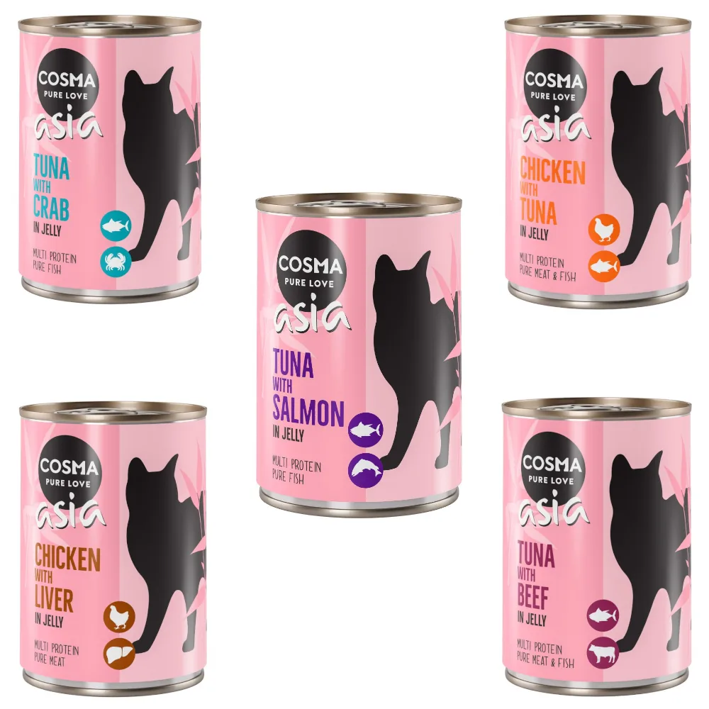 12x400g Mix in Gelei (5 Smaken) Cosma Asia Kattenvoer nat by Cosma – product photo
