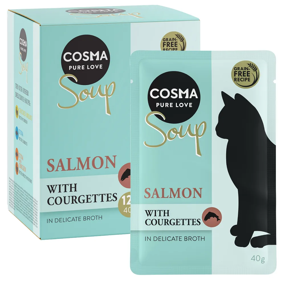 12x40g Soup Zalm met Courgette Cosma Kattenvoer van Cosma – productfoto