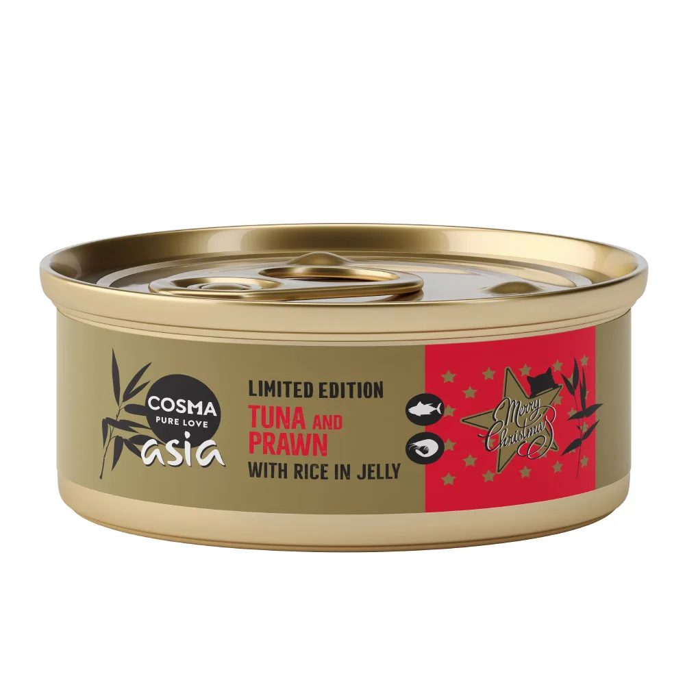 12x50g Tonijn & Garnalen Cosma Asia Kattenvoer Kersteditie van Cosma – productfoto
