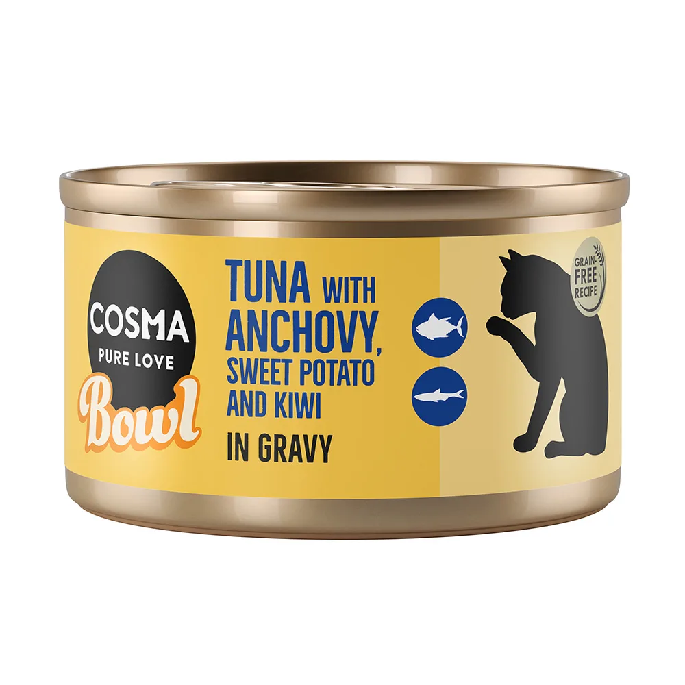 12x80g Tonijn met Ansjovis Bowl Cosma Kattenvoer van Cosma – productfoto