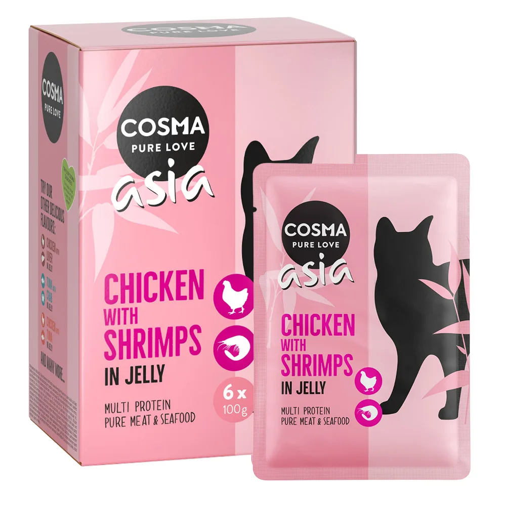 24x100g Maaltijdzakjes Kip & Garnalen Cosma Asia Kattenvoer by Cosma – product photo