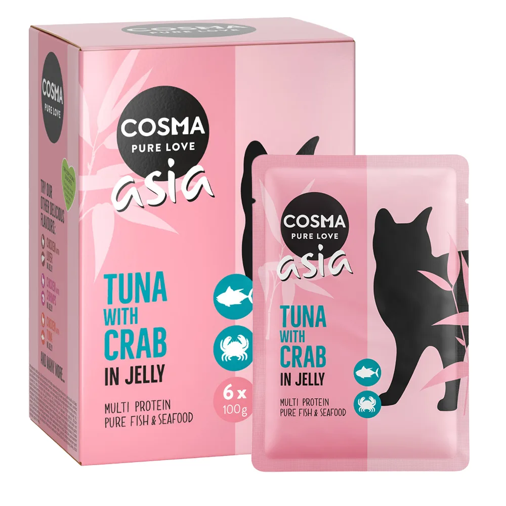 24x100g Maaltijdzakjes Tonijn & Krab Cosma Asia Kattenvoer van Cosma – productfoto