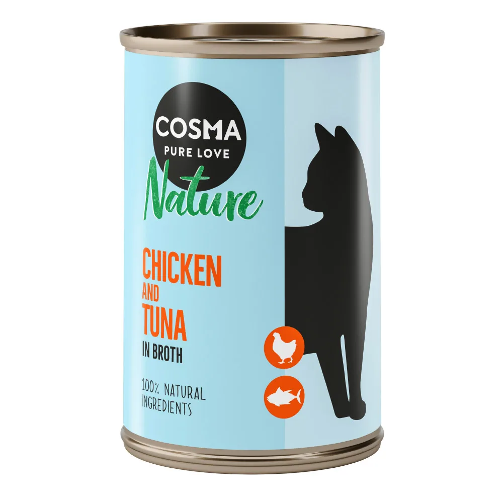 24x140g Kippenborst & Tonijn Cosma Nature Kattenvoer nat van Cosma – productfoto
