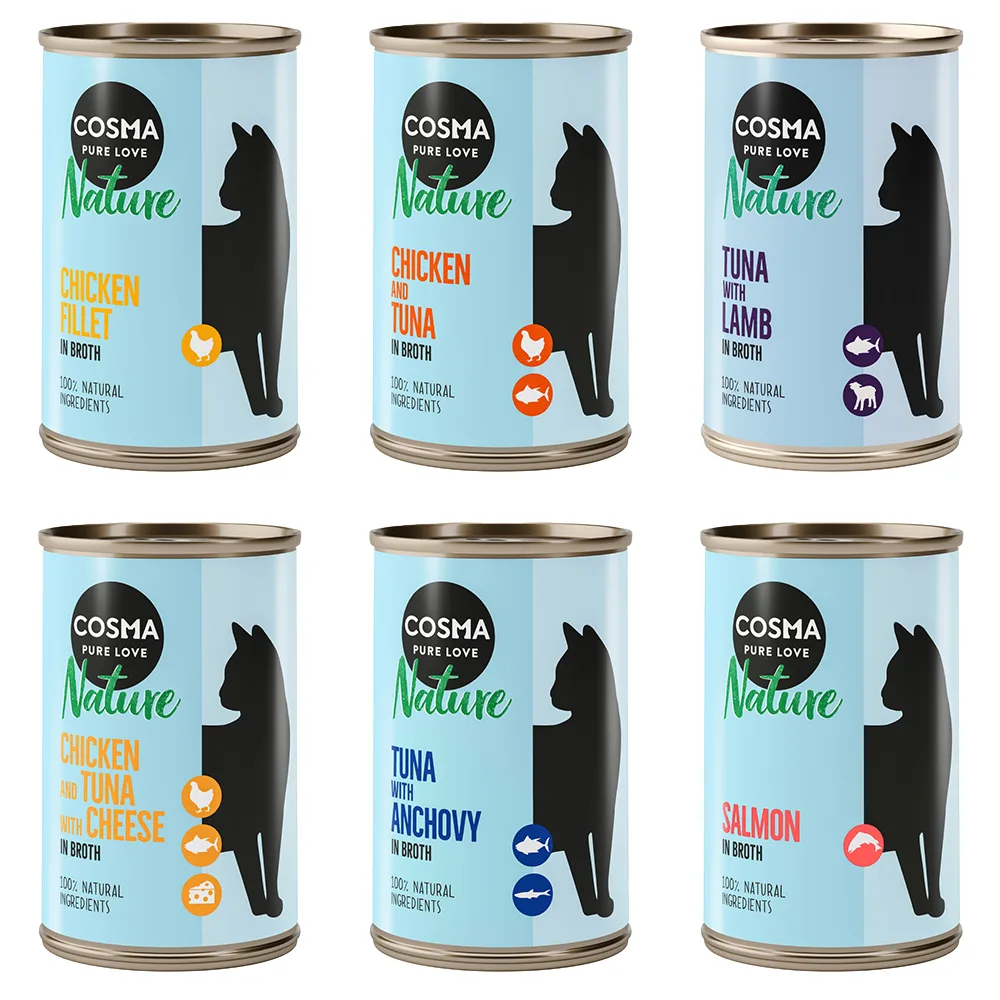 24x140g Mix 2 6 Soorten Cosma Nature Kattenvoer nat by Cosma – product photo