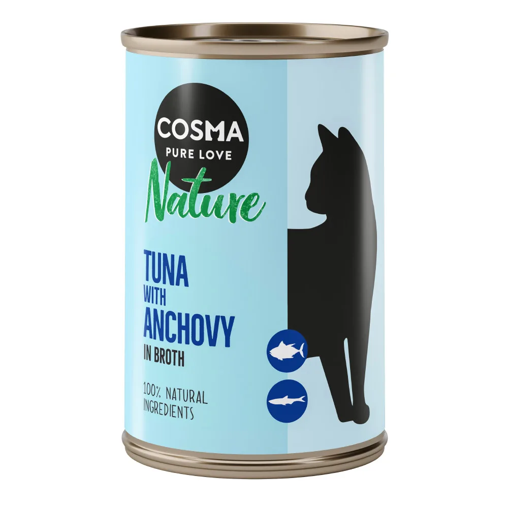24x140g Tonijn met hele Ansjovis Cosma Nature Kattenvoer nat by Cosma – product photo