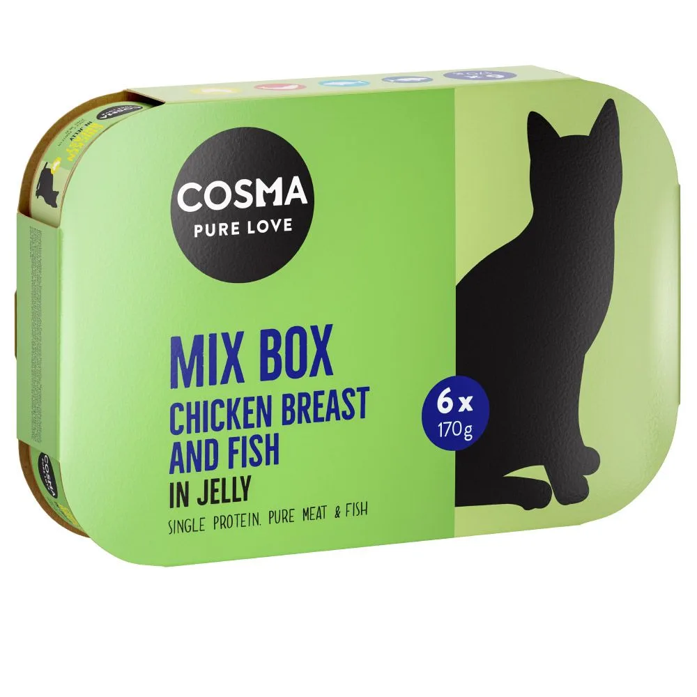 24x170g Mix in Gelei (4 Smaken) Cosma Original Kattenvoer van Cosma – productfoto