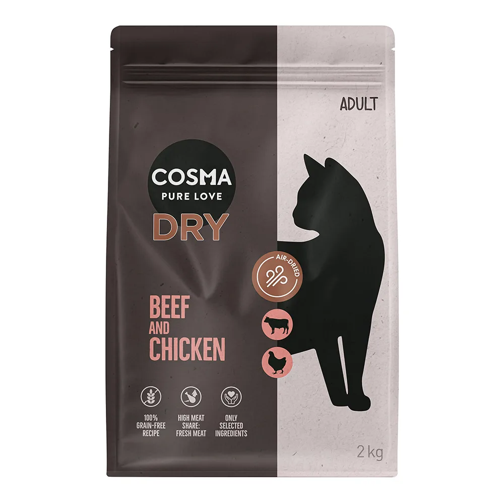 2x2kg Cosma Katten Droogvoer Rund & Kip van Cosma – productfoto