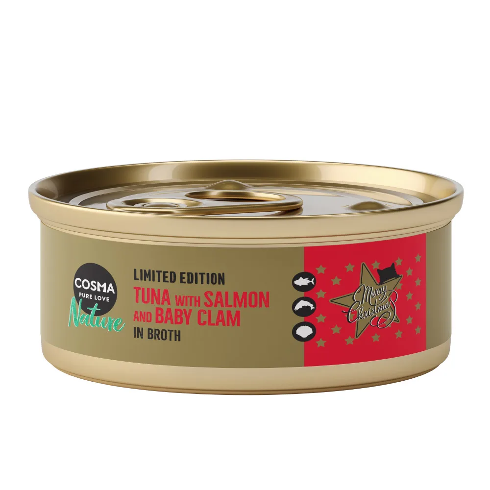 4x50g Cosma Nature Kersteditie: Tonijn met Zalm & Mossel Kattenvoer by Cosma – product photo