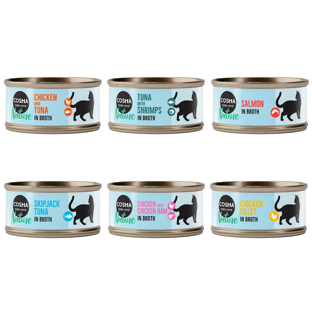 6 x 70 g (6 Soorten) Probeerpakket Cosma Nature Kattenvoer van Cosma – productfoto