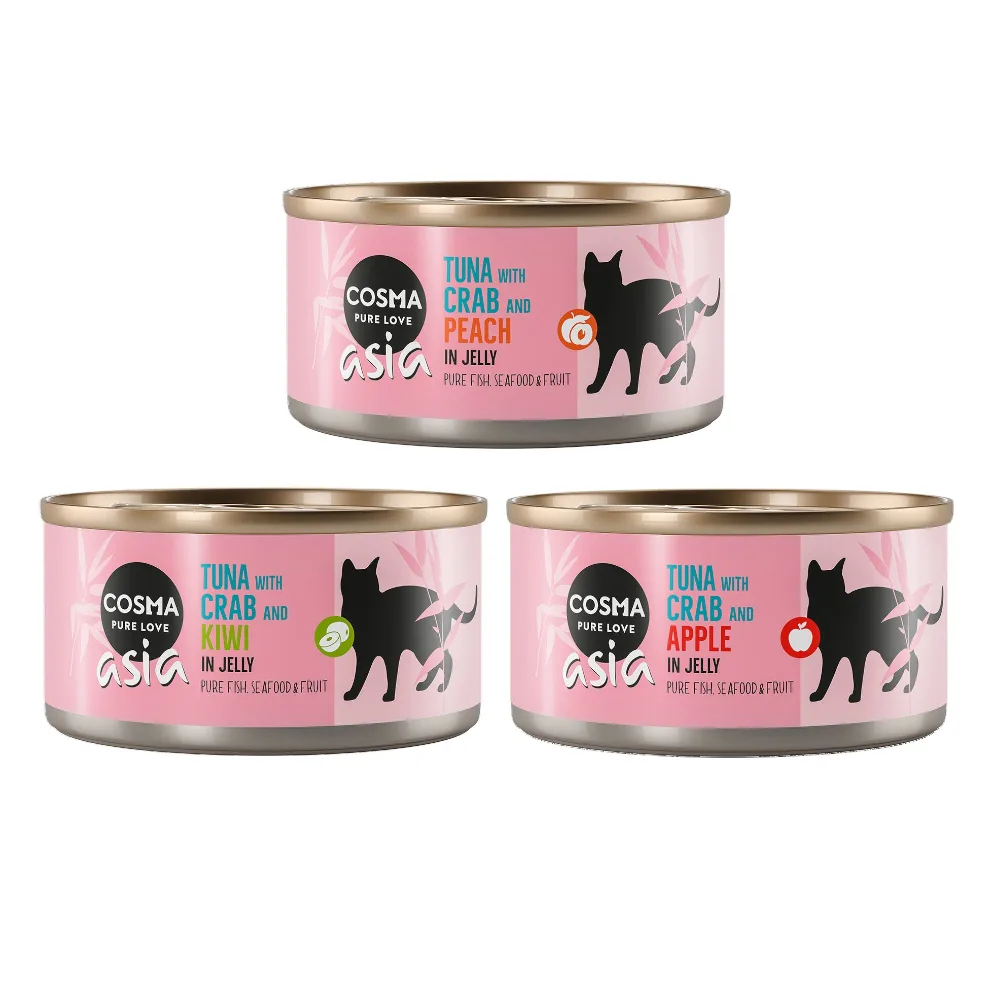 6x170g Cosma Asia Fruit Mixpakket 2 in Gelei Katten Natvoer van Cosma – productfoto