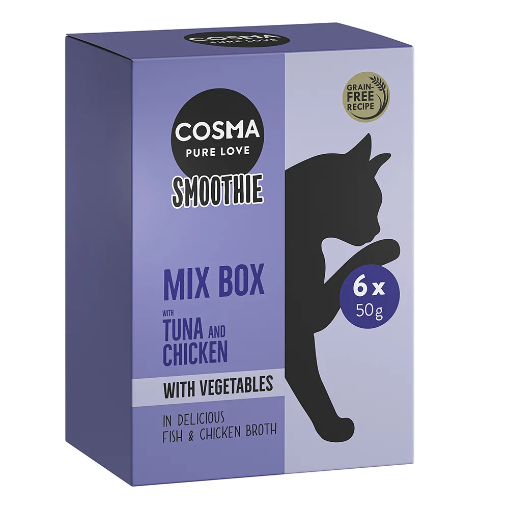 6x50g Cosma Smoothies Kattensnacks Mix van Cosma – productfoto