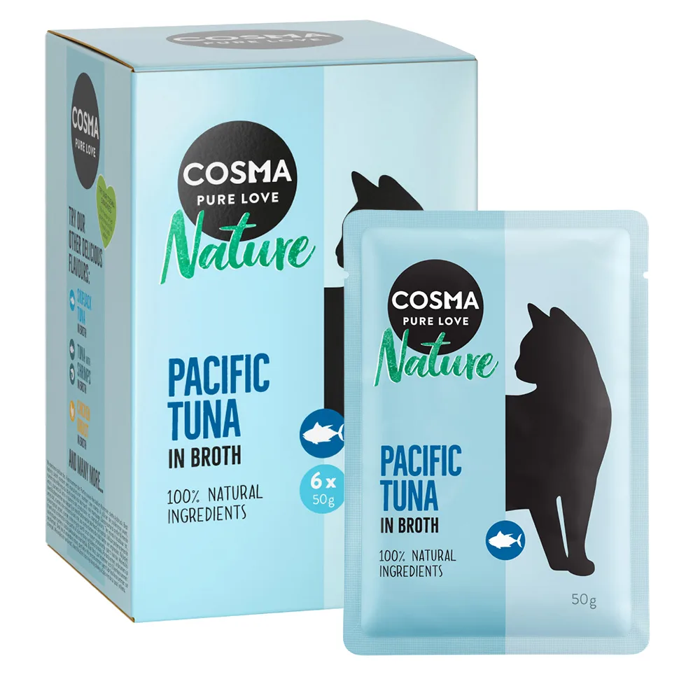 6x50g Nature Maaltijdzakjes Pacifische tonijn Cosma Kattenvoer van Cosma – productfoto