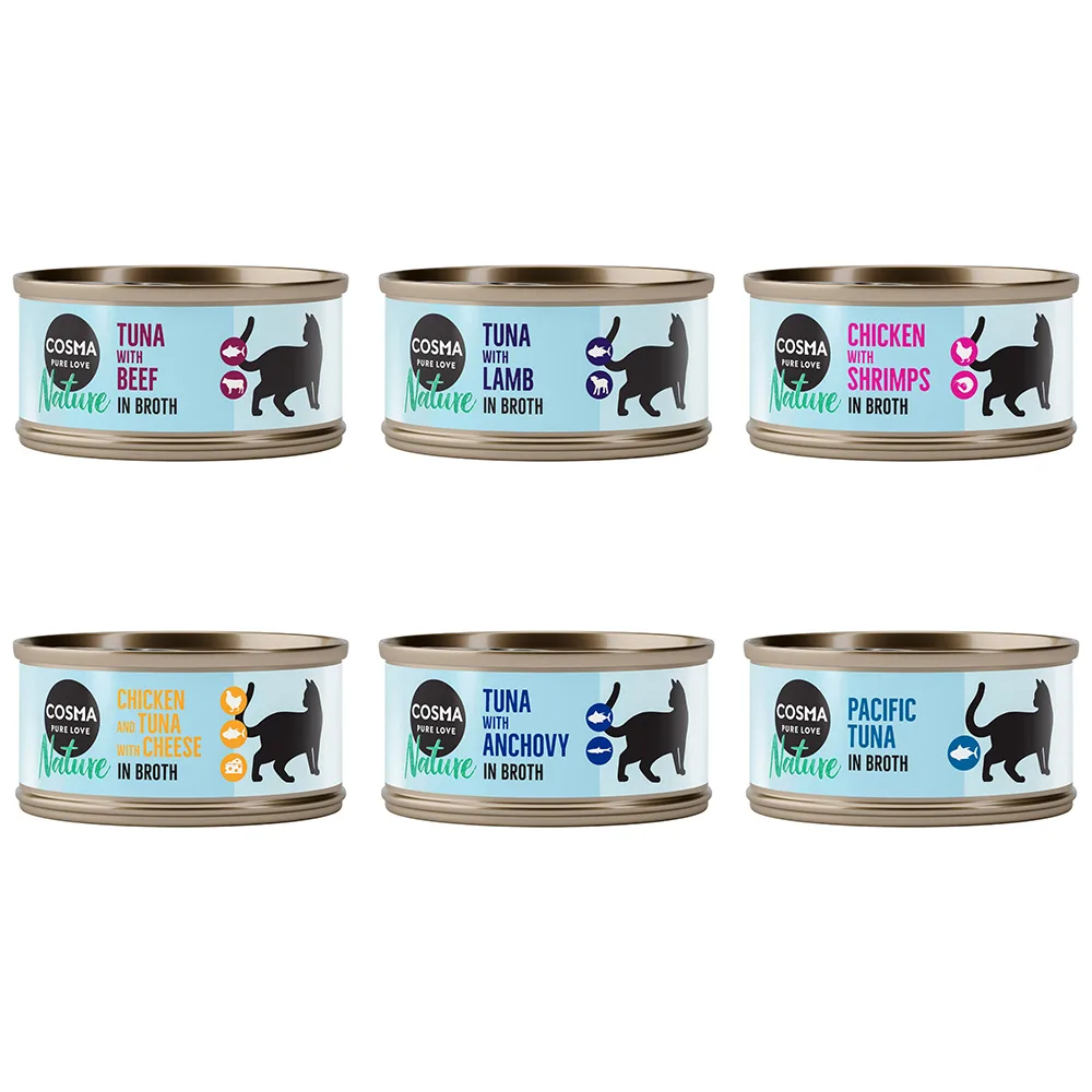6x70g Cosma Nature Kattenvoer Probeerpakket 6 Smaken van Cosma – productfoto