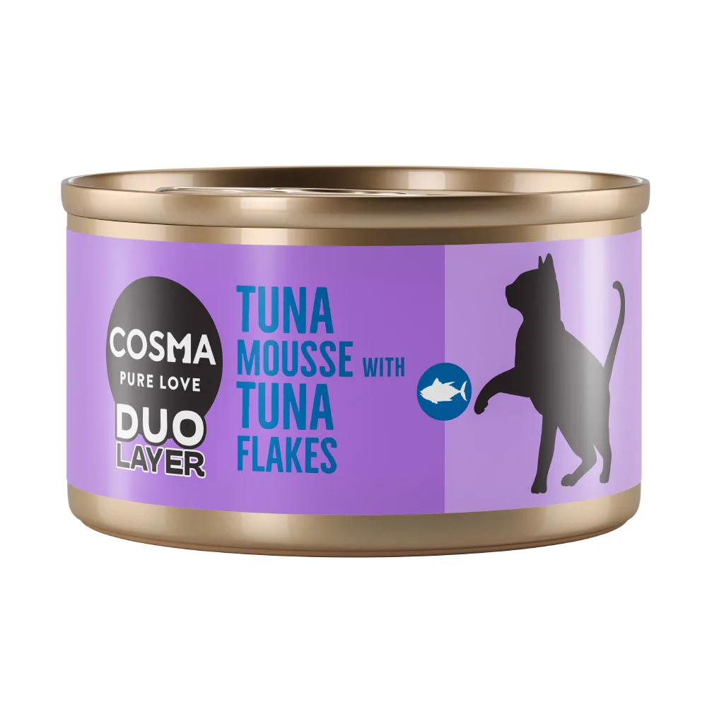 6x70g Tonijnmousse met stukjes Tonijn DUO Layer Cosma Kattenvoer by Cosma – product photo
