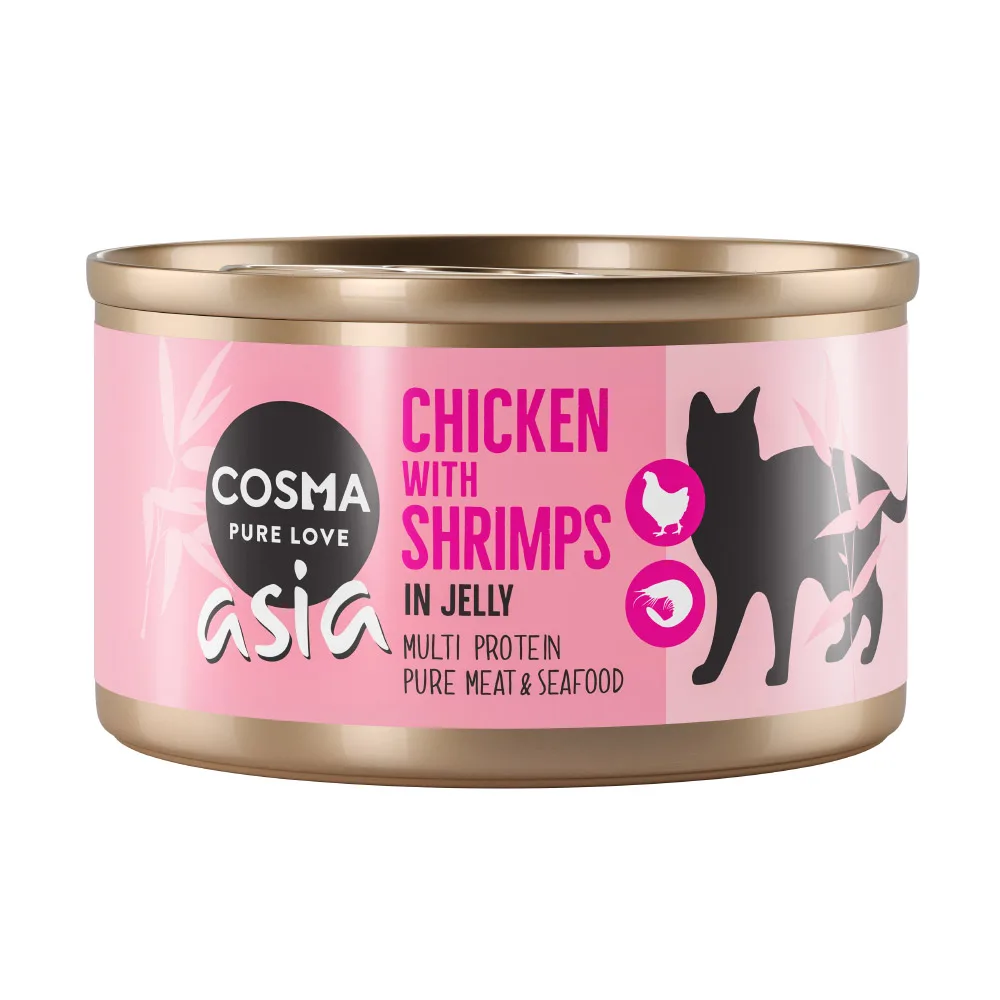 6x85g Thai / Asia in Gelei Kip met Garnalen Cosma Kattenvoer van Cosma – productfoto