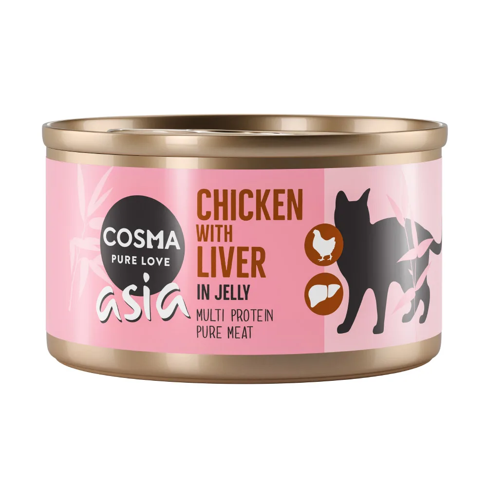 6x85g Thai / Asia in Gelei Kip met Kippenlever Cosma Kattenvoer van Cosma – productfoto