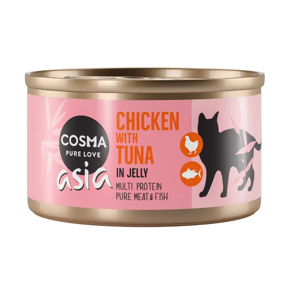 6x85g Thai / Asia in Gelei Kip met Tonijn Cosma Kattenvoer by Cosma – product photo