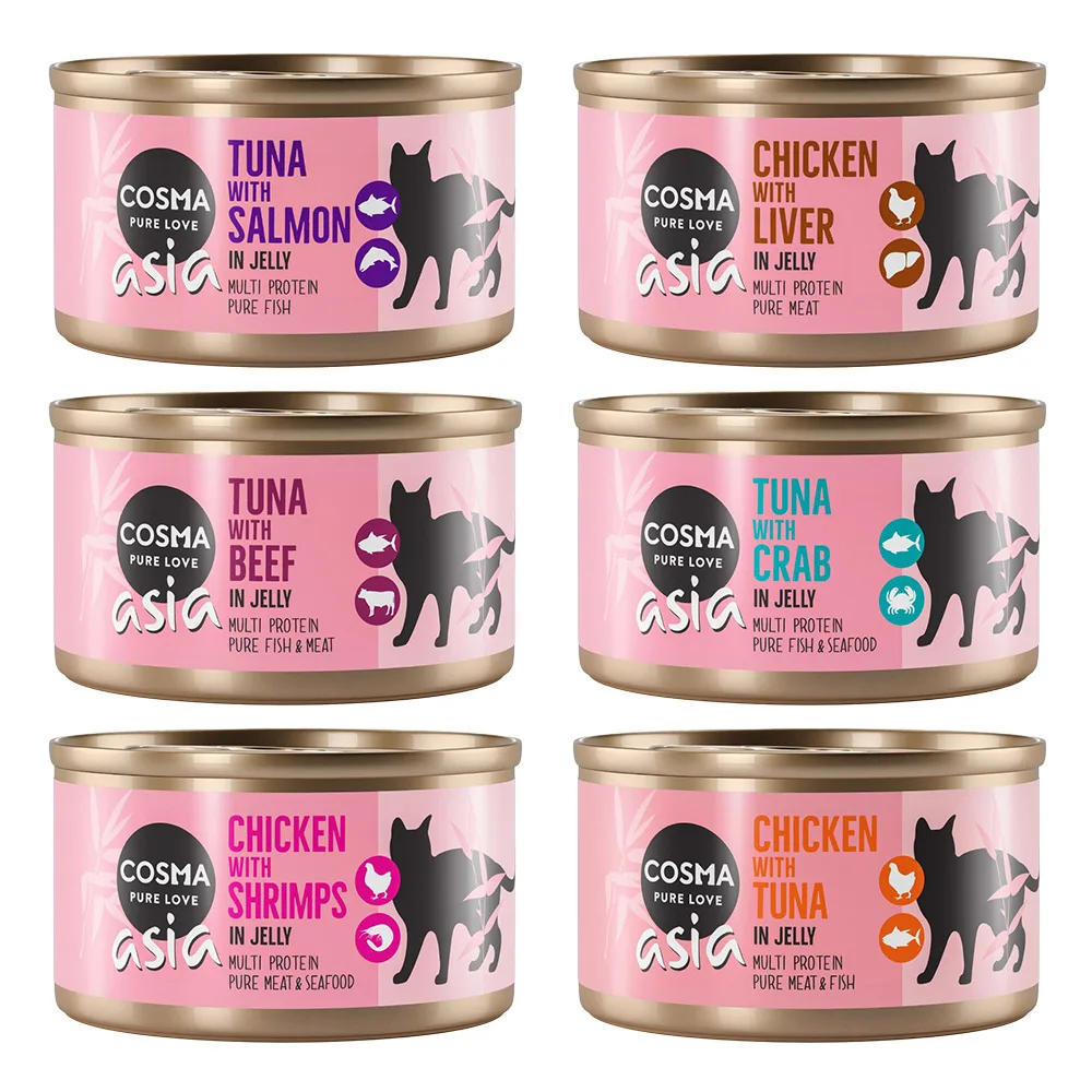 6x85g Thai / Asia in Gelei Mix pakket Cosma Kattenvoer by Cosma – product photo