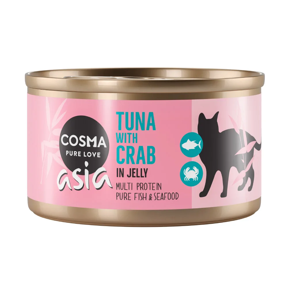 6x85g Thai / Asia in Gelei Tonijn met Krab Cosma Kattenvoer by Cosma – product photo