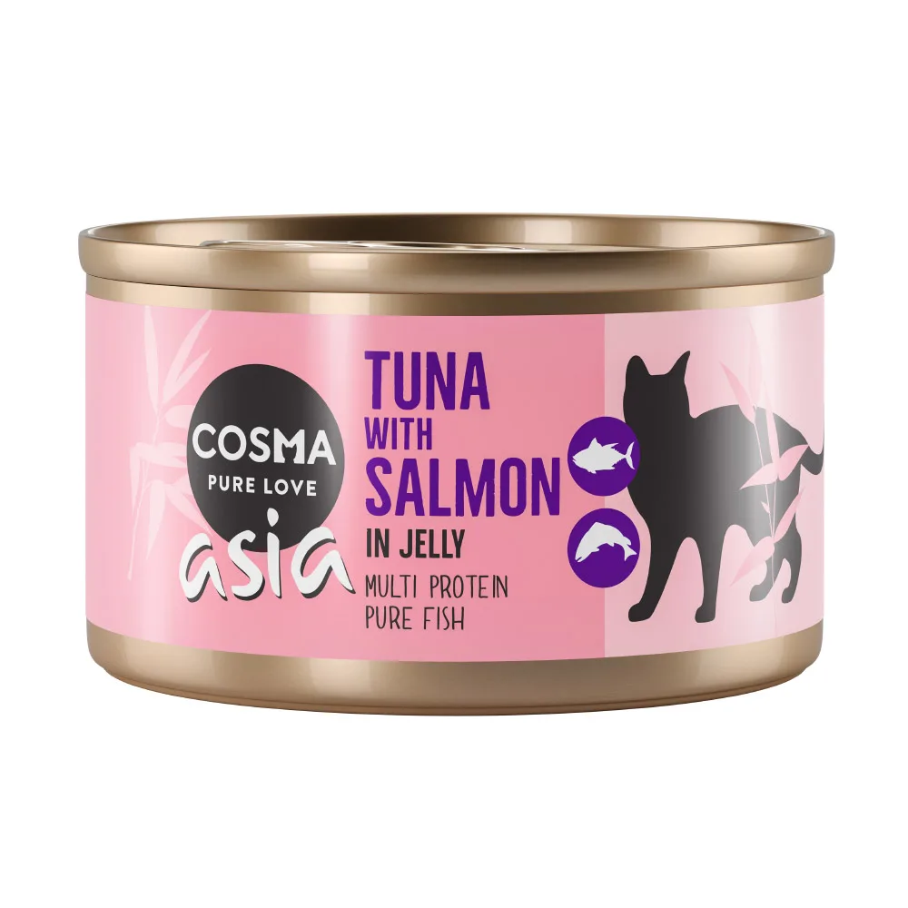 6x85g Thai / Asia in Gelei Tonijn met Zalm Cosma Kattenvoer by Cosma – product photo