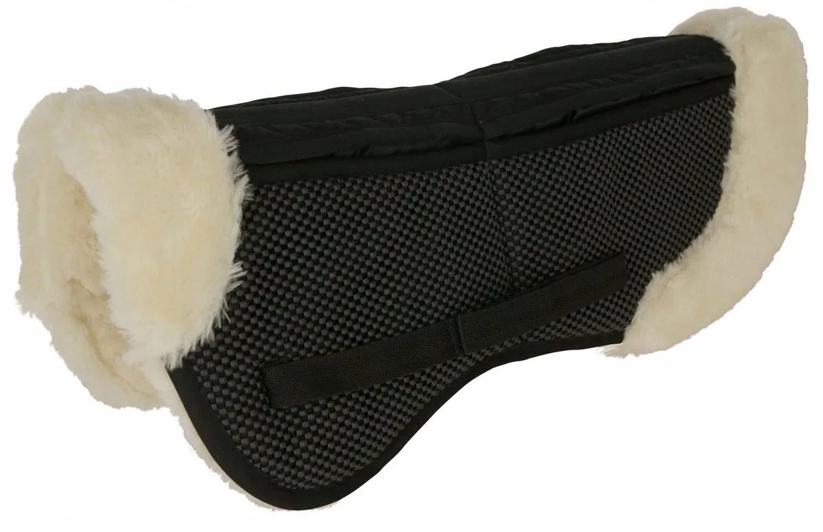 AntiSlip Zadelonderlegger met Kunstbont - Zwart Full de Covalliero – photo produit