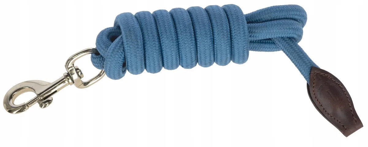 Cordano Deluxe Gevlochten Longe Lijn met Leren Lus - Smoked Blue von Covalliero – Produktfoto