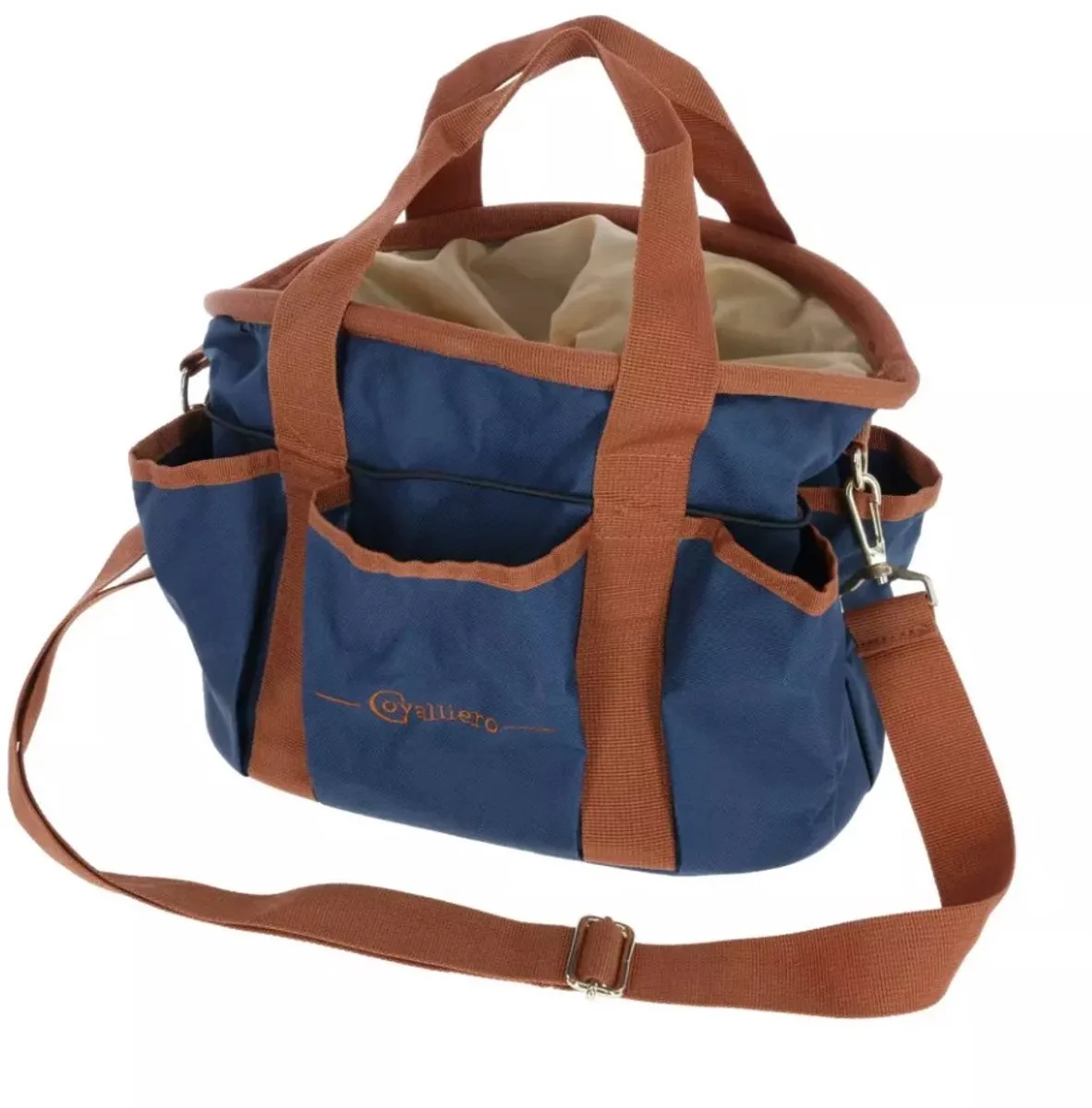 Poetskoffer Paard - 28 x 20 x 22 cm - Paardenverzorging - Paardentas met 6 Buitenvakken, Afneembare Schouderriem en Ritssluiting de Covalliero en Bleu – photo produit