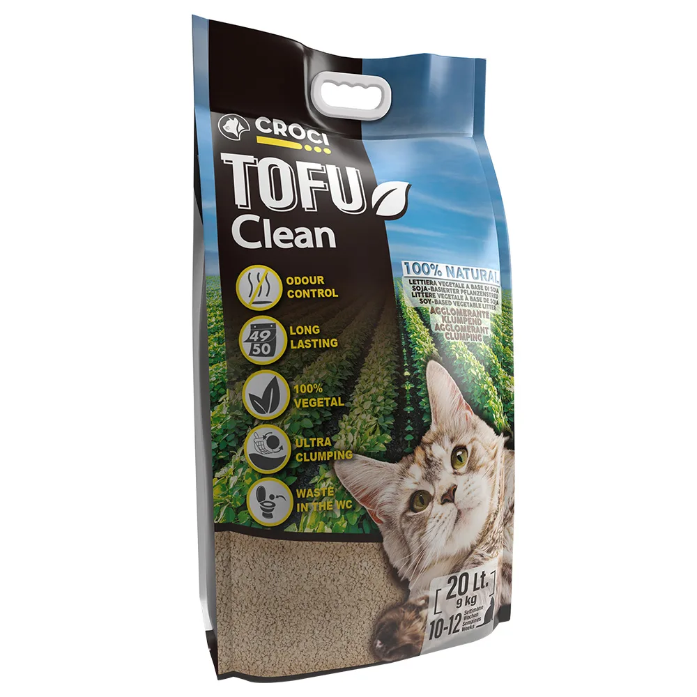 20 l (ca. 9 kg) Croci Tofu Clean Kattenbakvulling van Croci – productfoto