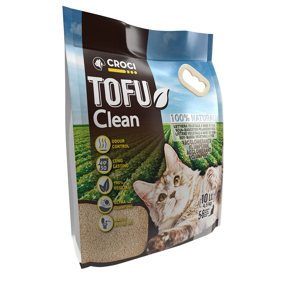 Dubbelpak 2 x 10 l (ca. 9 kg) Croci Tofu Clean Kattenbakvulling by Croci – product photo