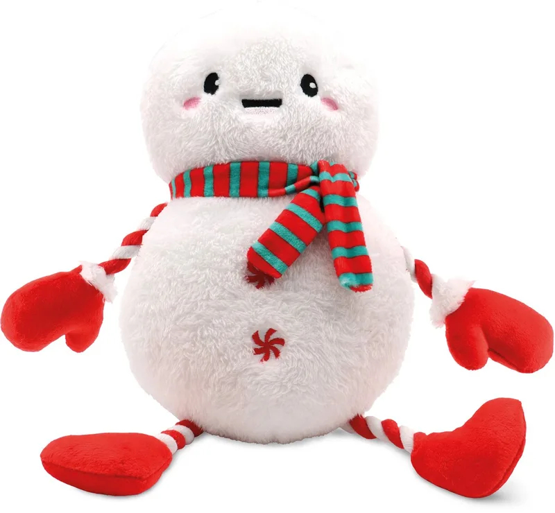 Eco xmas sneeuwpop gerecycled pluche hondenspeeltje by Croci in White – product photo