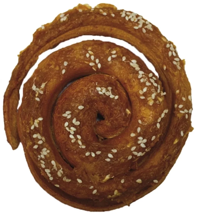 Hondensnack Croci - Kaneelbroodje Kip 11,5 cm - Runderhuid met Sesamzaad fra Croci – produktbillede