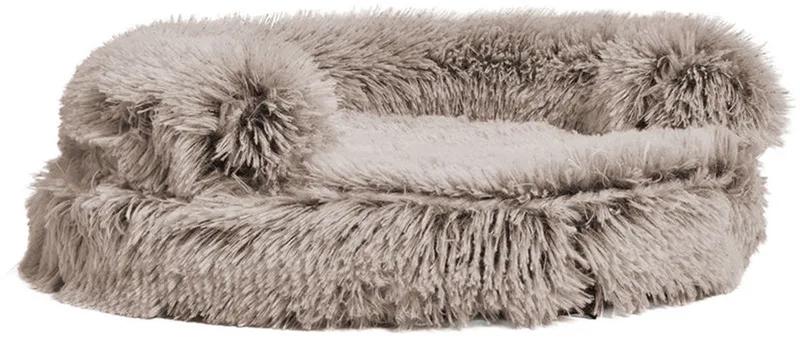 Kattenmand Croci - Bicolor Ronde Vorm, Zachte Pluche - 45x45x9 cm by Croci in Beige – product photo