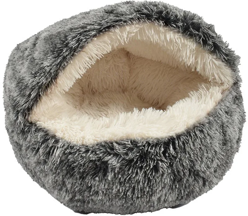 Kattenmand Iglo Croci - Zacht Gemeleerd Zwart/Wit - 50x35 cm, Wasbaar, Comfortabel by Croci in Zwart wit – product photo