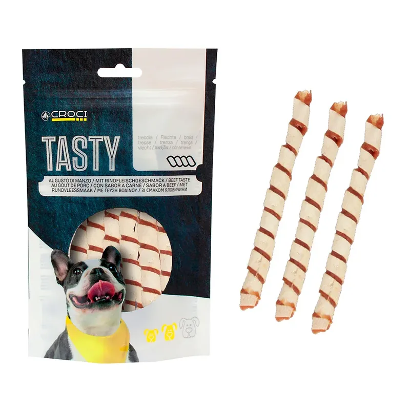 Délicieuse Friandise Torsadée Au Canard Et Au Cabillaud Pour Chiens 80g de Croci – photo produit