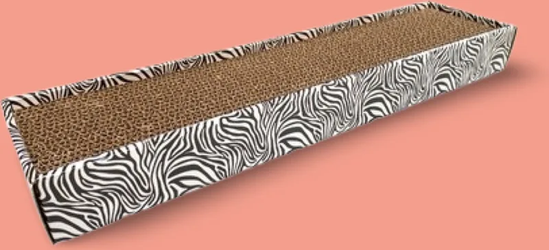 Krabplank Homedecor Zebra Dierenprint | Rechthoekig Karton met Zwarte Rand de Croci en BruinMultiWitZwart – photo produit