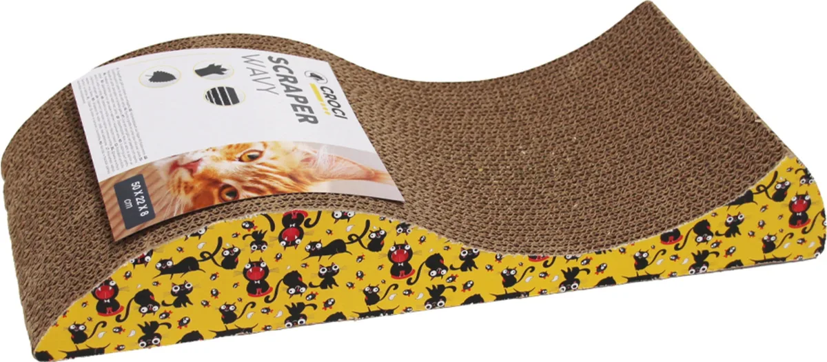 Kratzpappe Wavy 50cm mit Catnip - 1 Stk fra Croci – produktbillede