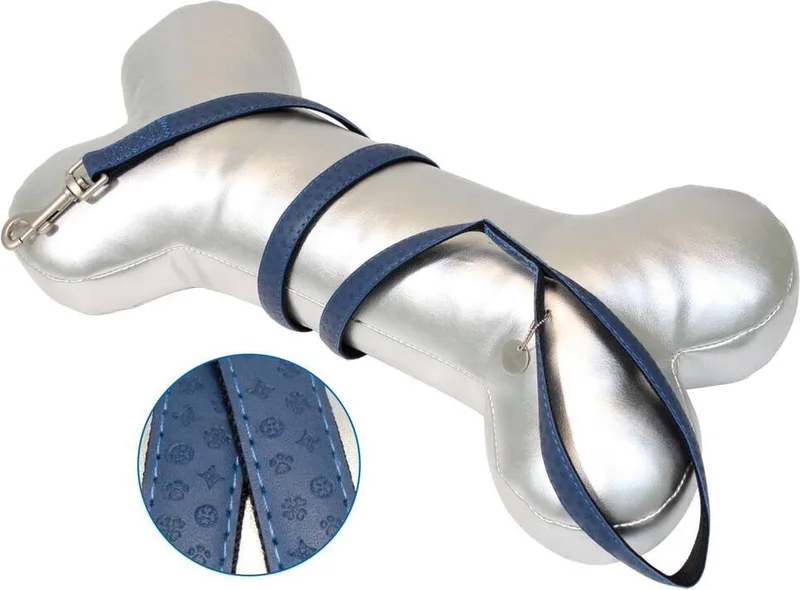 My Lord Hondenlijn / Hondenriem - Eco leder-Nylon - Breedte: 20 mm - Lengte: 120 cm de Croci en Bleu foncé – photo produit
