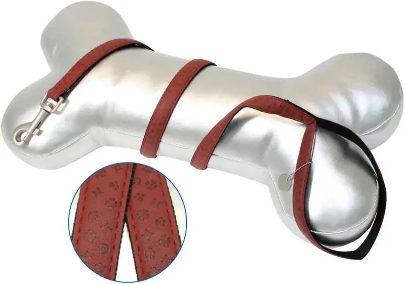 My Lord Hondenlijn / Hondenriem - Eco leder-Nylon - Breedte: 20 mm - Lengte: 120 cm de Croci en Bordeaux – photo produit