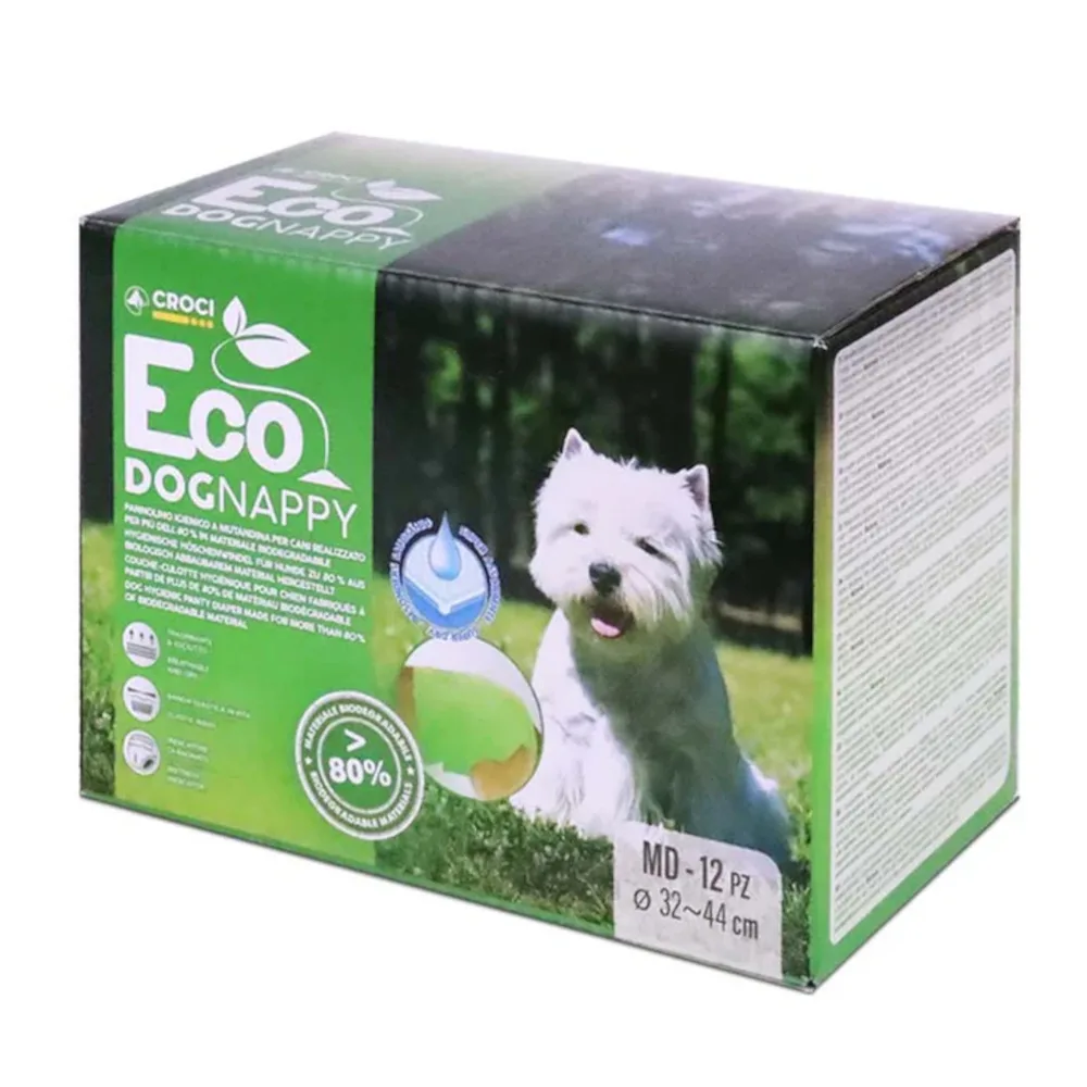 Nappy Eco hondenluiers maat M:32-44cm, 12 stuks voor honden de Croci – photo produit