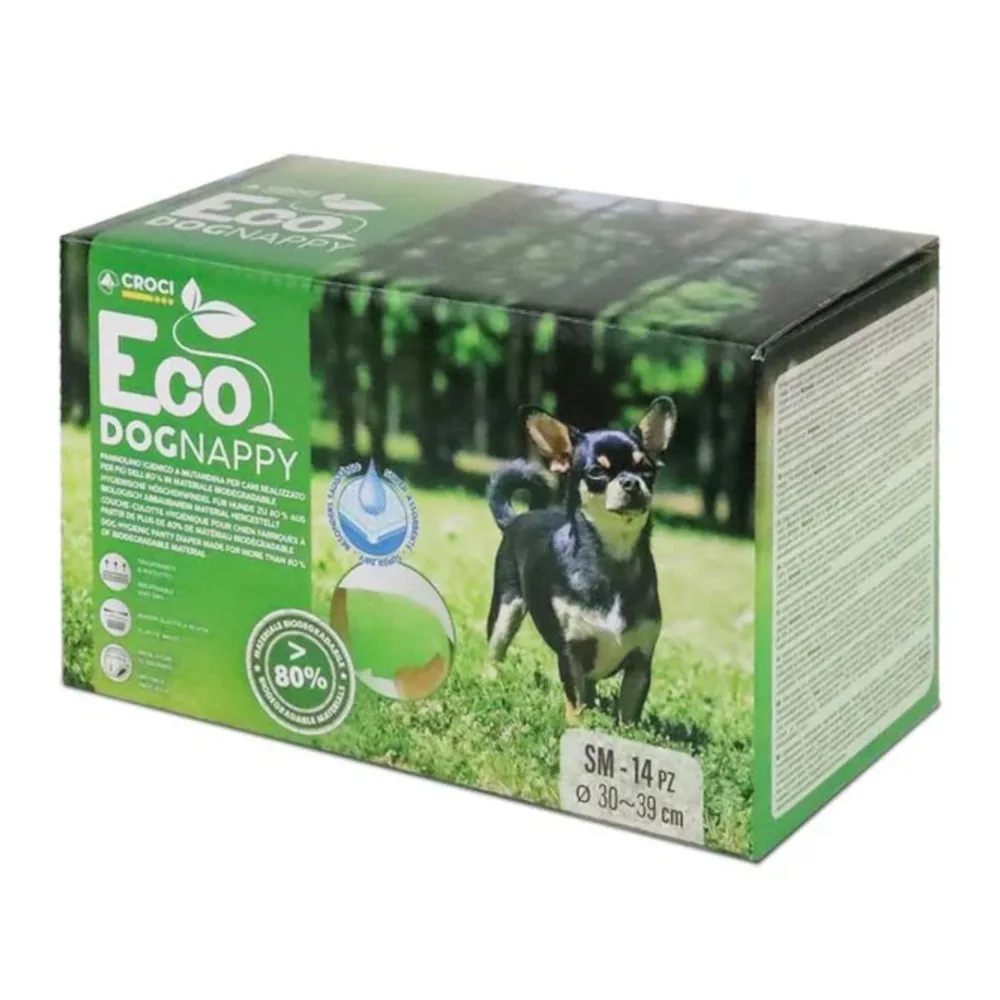 Nappy Eco hondenluiers maat S:30-39cm, 14 stuks voor honden de Croci – photo produit