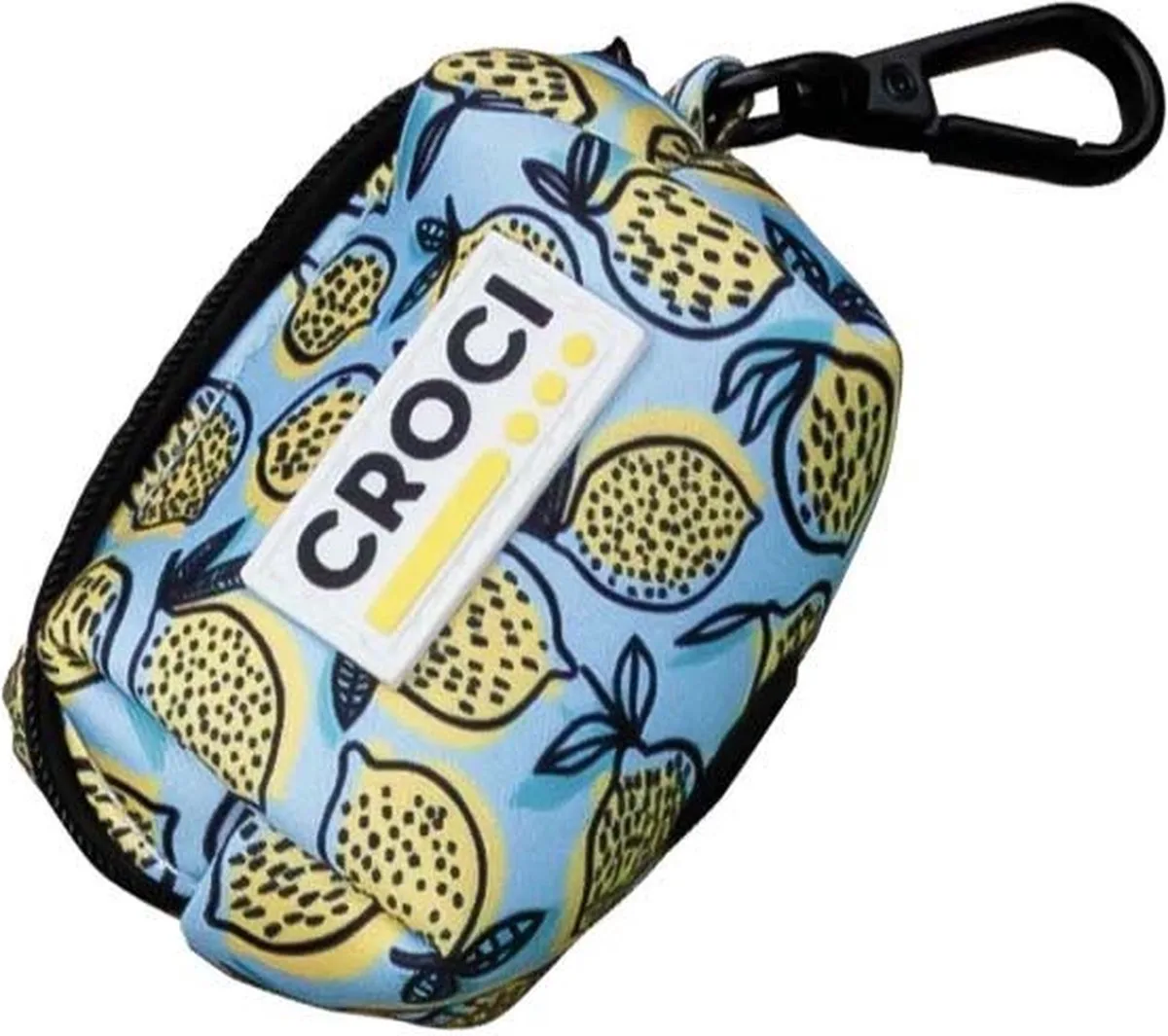 Poepzaktasje - Lemons - Inclusief poepzakjes van Croci in Blauw – productfoto