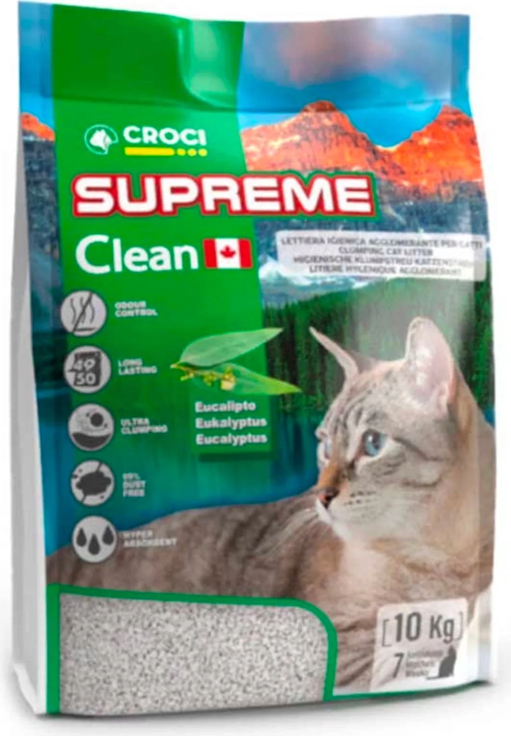 Streu Supreme Clean Eucalyptus - 10 kg de Croci – photo produit